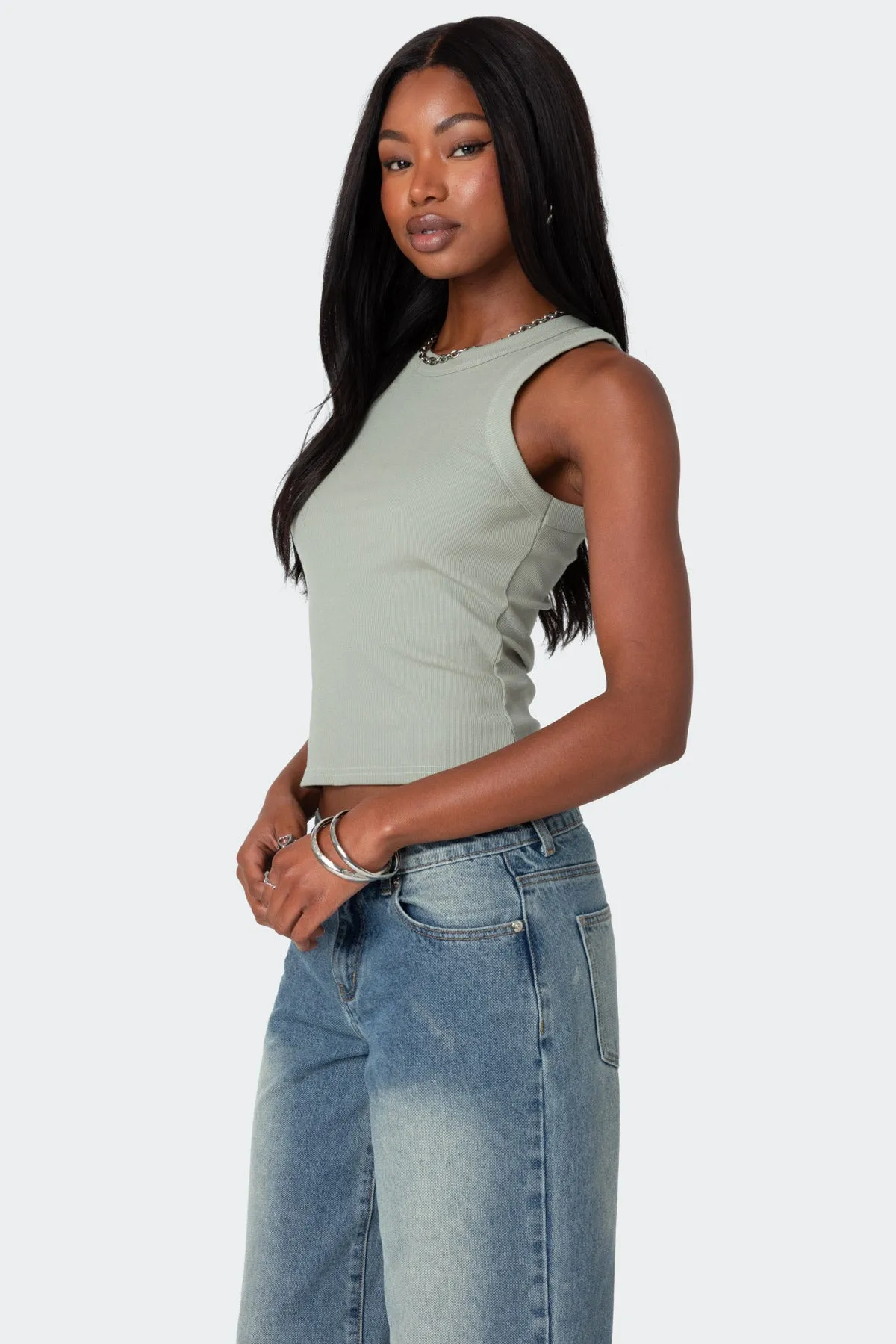 Standard Ribbed Tank Top sold by Edikted product image thumbnail 3