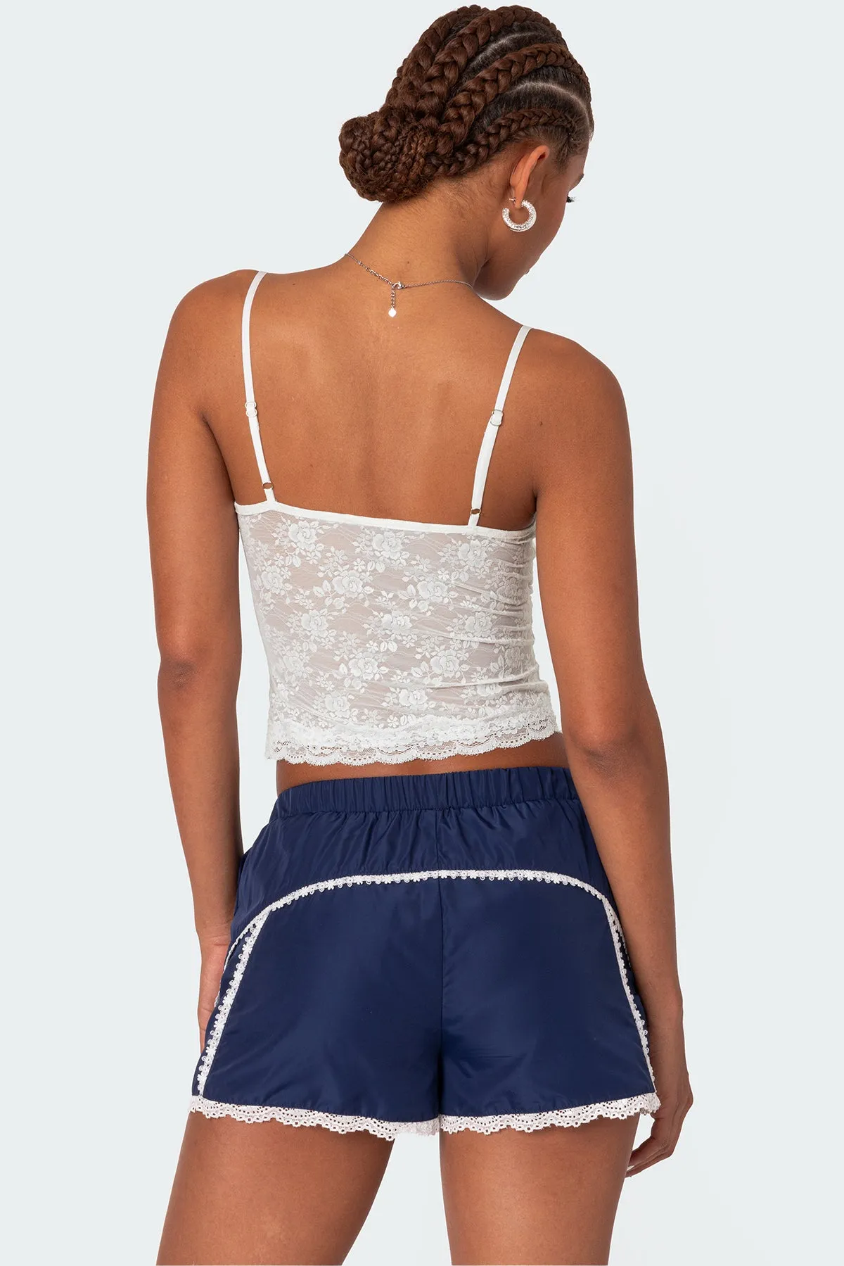 Cami Sheer Lace Tank Top sold by Edikted product image thumbnail 4