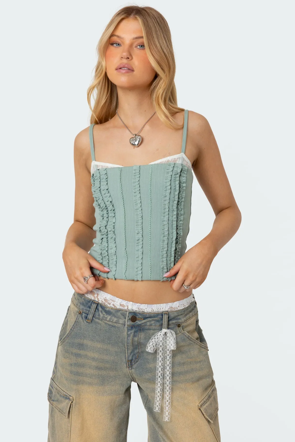 Ruffled Bra Top sold by Edikted