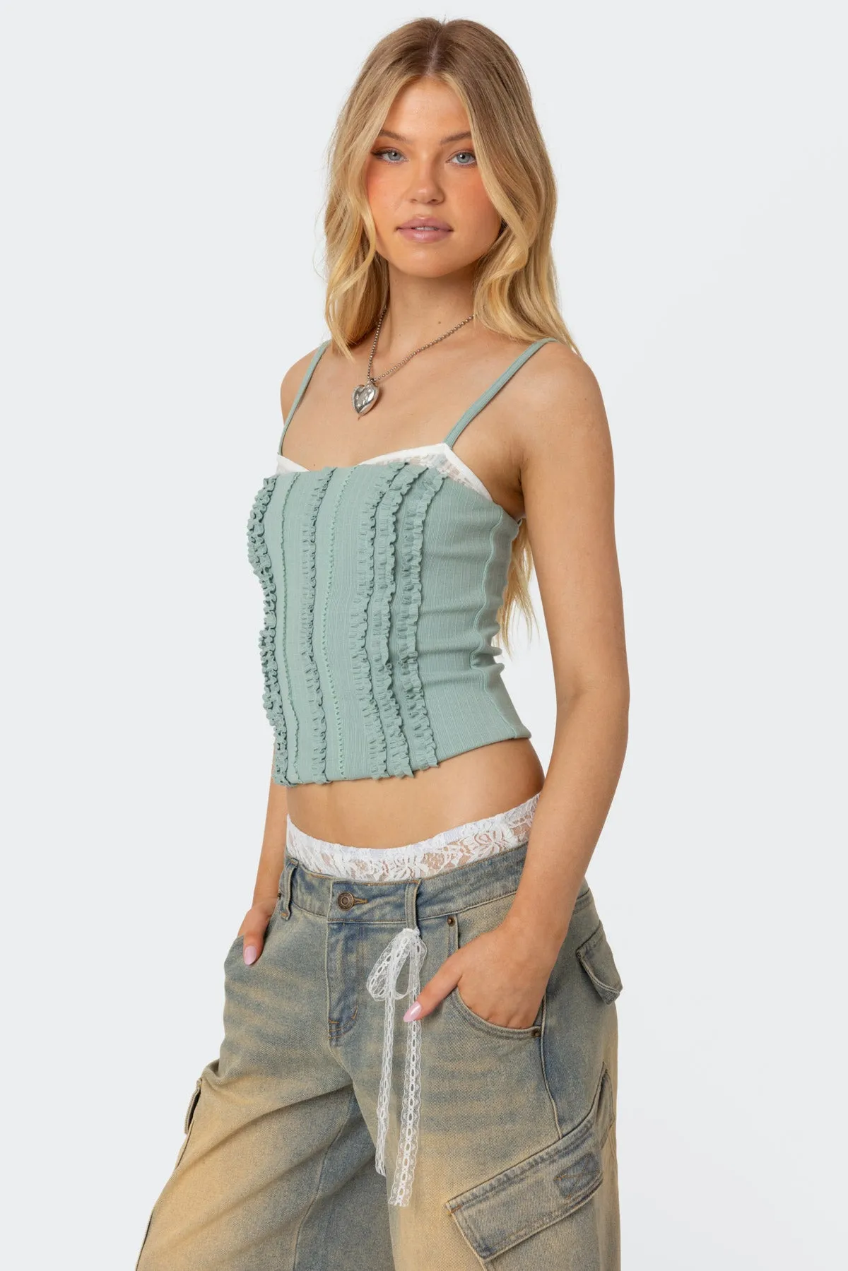Ruffled Bra Top sold by Edikted product image thumbnail 3