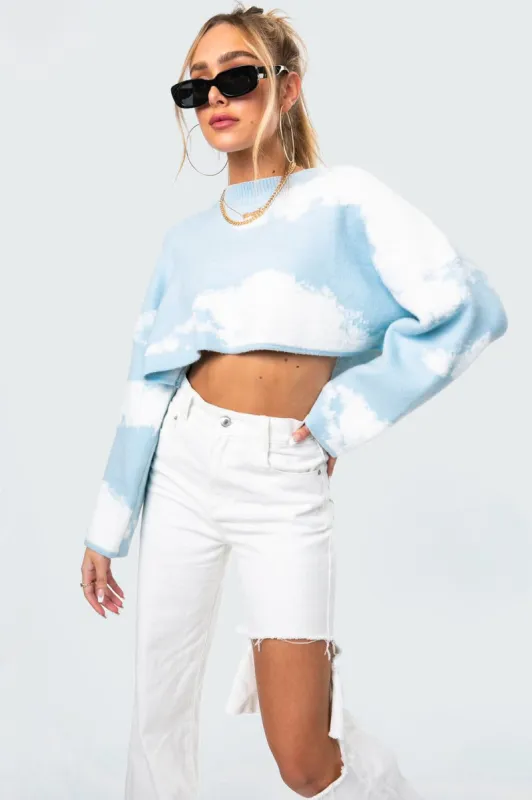 Cloud 9 Cropped Sweater sold by Edikted