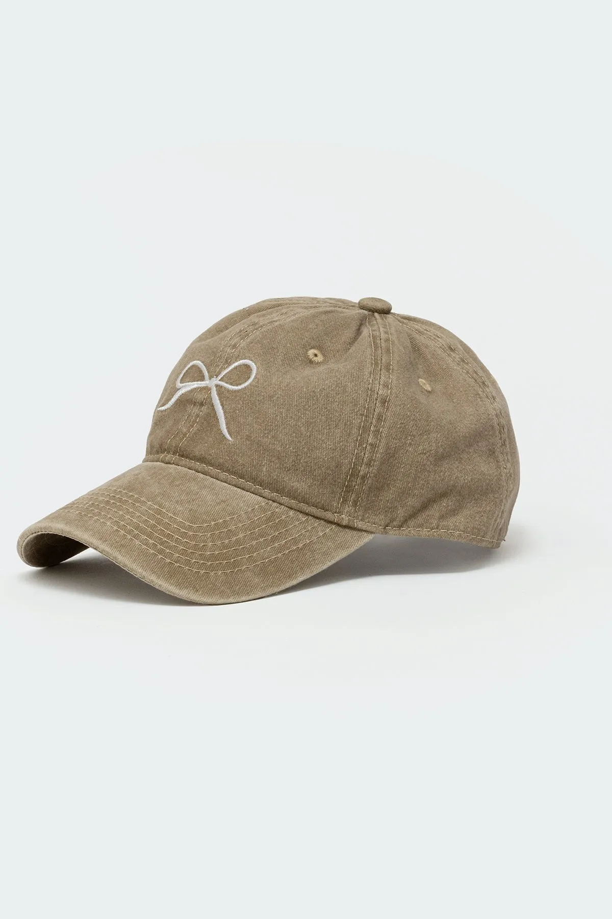 Embroidered Bow Washed Baseball Cap sold by Edikted product image thumbnail 3