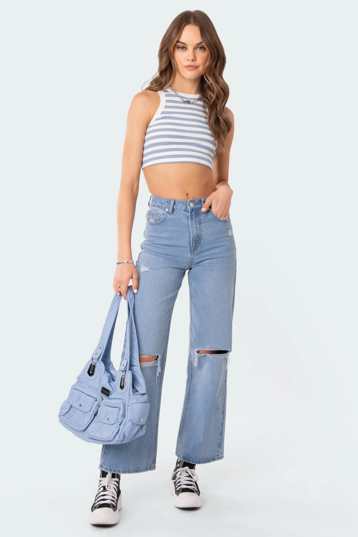 Racer Back Cropped Tank Top sold by Edikted product image thumbnail 2