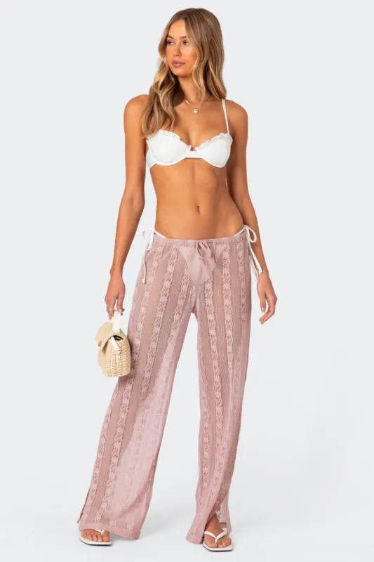 Embroidered Sheer Lace Pants sold by Edikted
