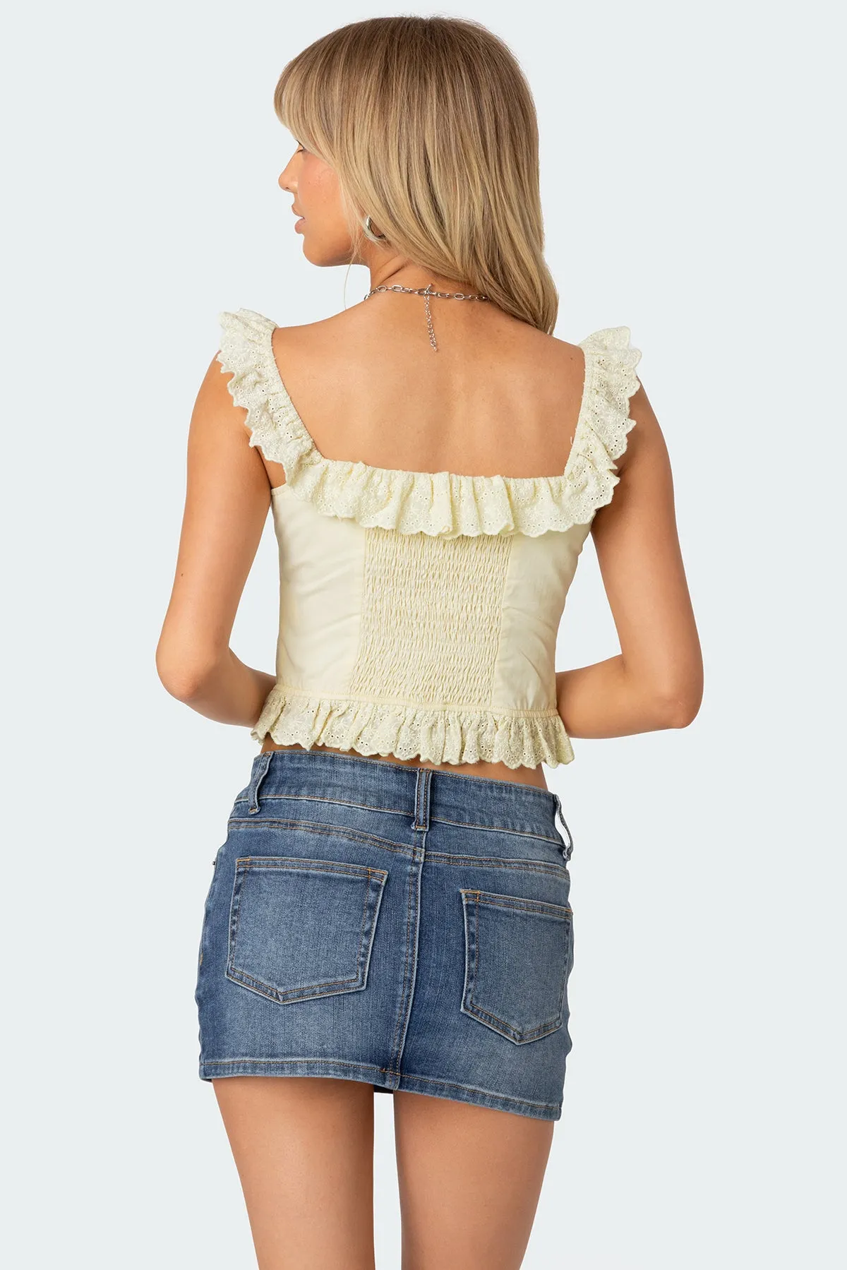 Square Neck Ruffled Corset sold by Edikted product image thumbnail 4