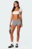 Striped Fold Over Shorts sold by Edikted