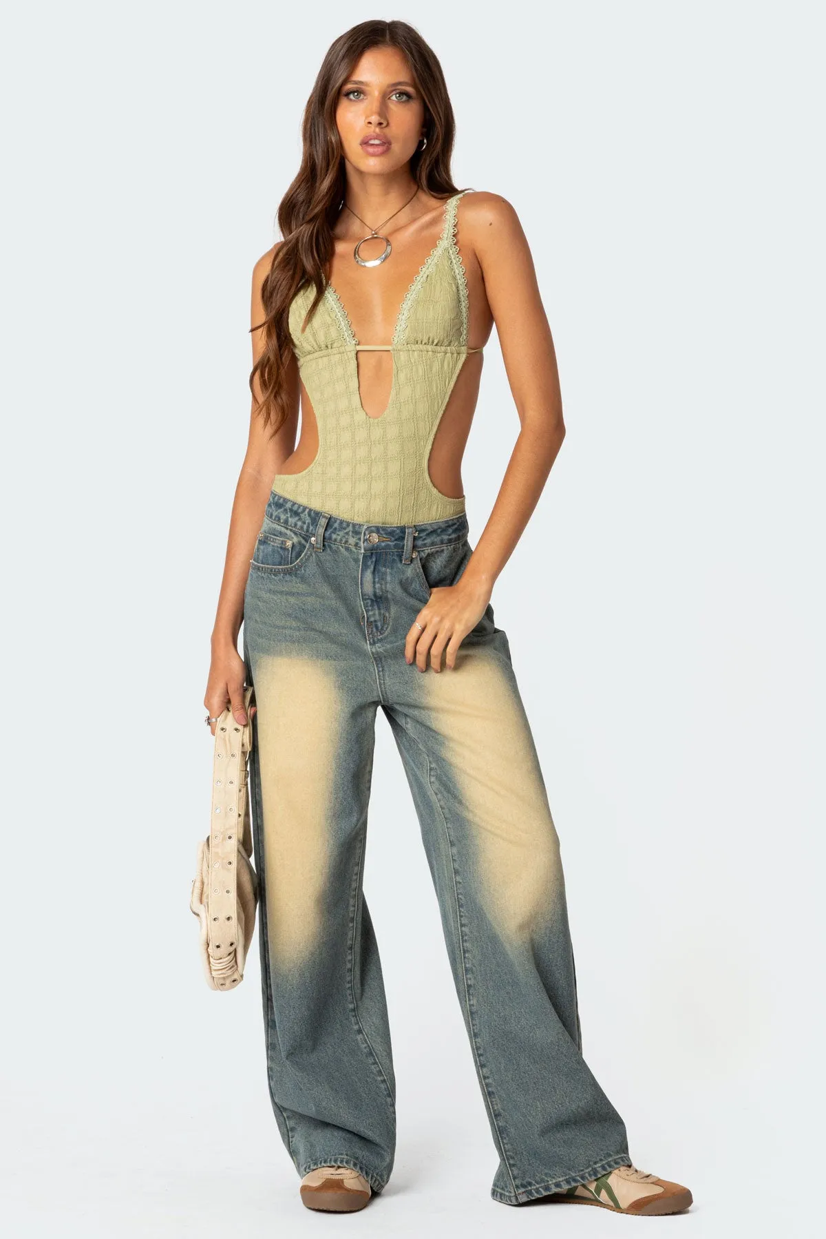 Textured Cut Out Bodysuit sold by Edikted product image thumbnail 2