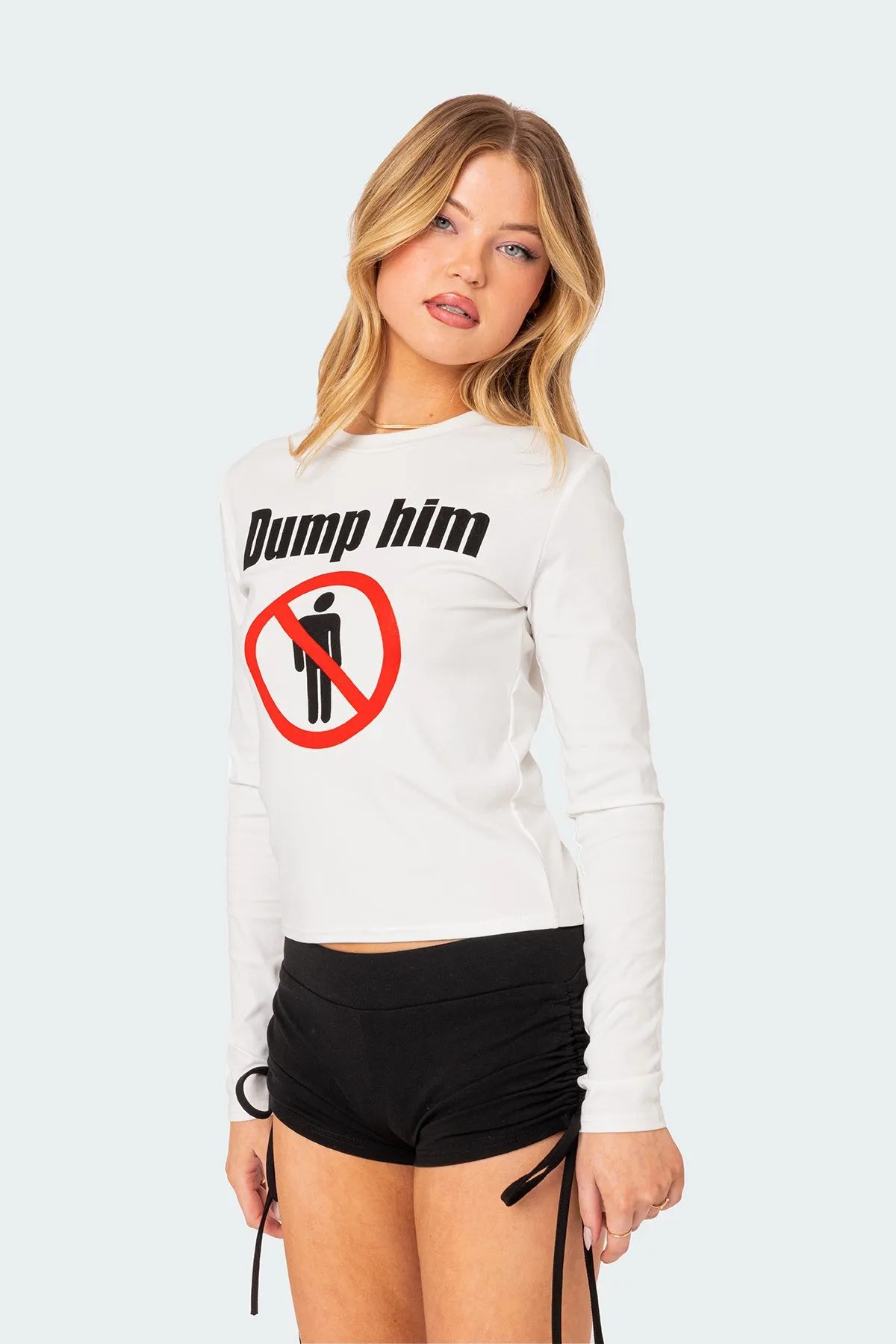 Dump Him Long Sleeve T Shirt sold by Edikted product image thumbnail 2