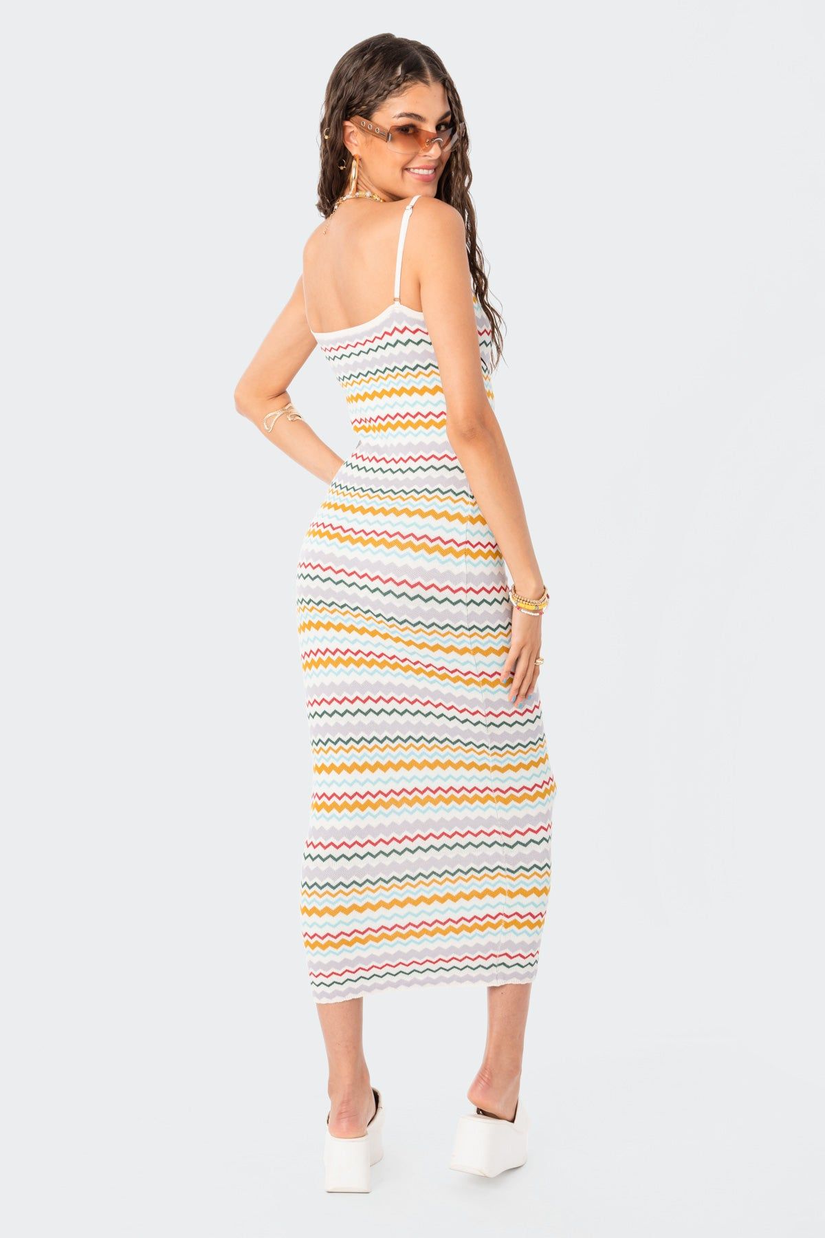 Striped Knitted Maxi Dress sold by Edikted product image thumbnail 3