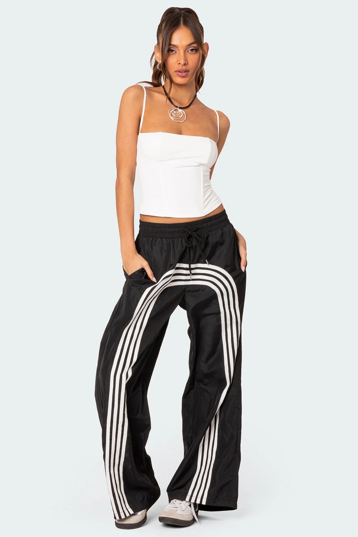 Wilda Striped Nylon Track Pants sold by Edikted product image thumbnail 5