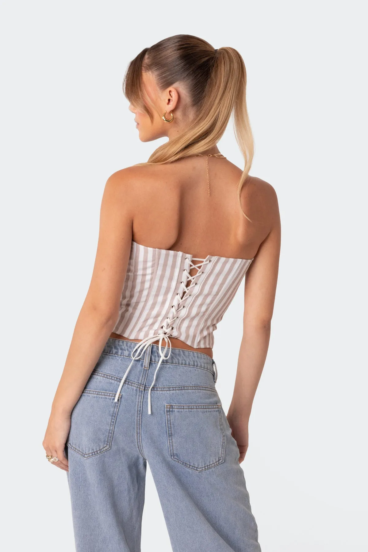 Adeline Lace Up Corset sold by Edikted product image thumbnail 4