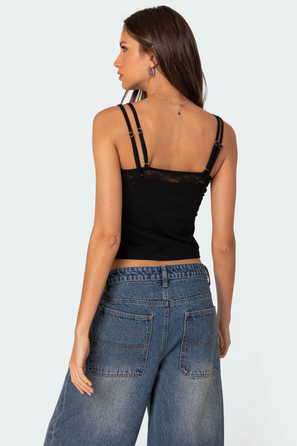 Carnation Lacey Layered Tank Top sold by Edikted product image thumbnail 5