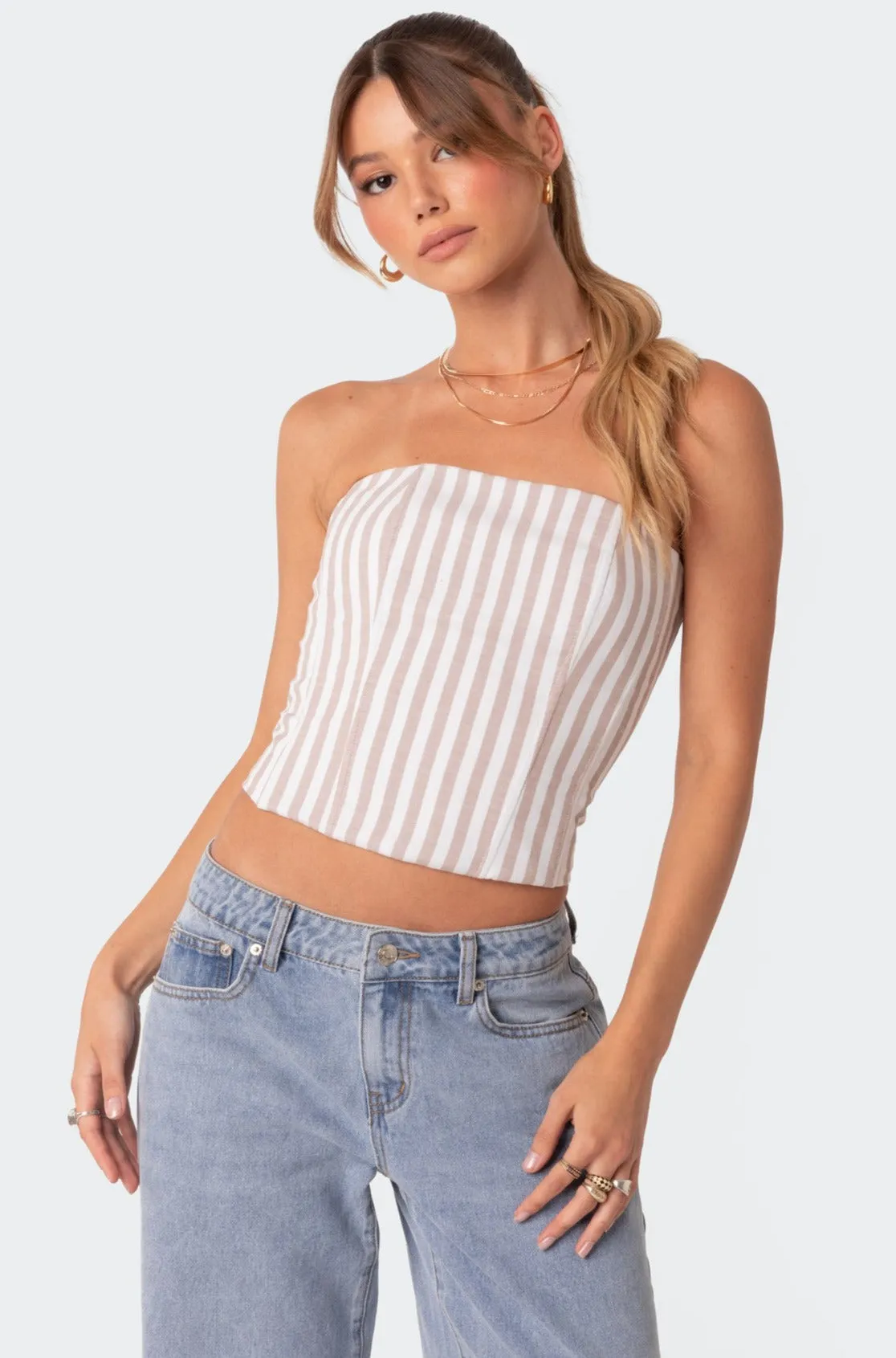 Adeline Lace Up Corset sold by Edikted