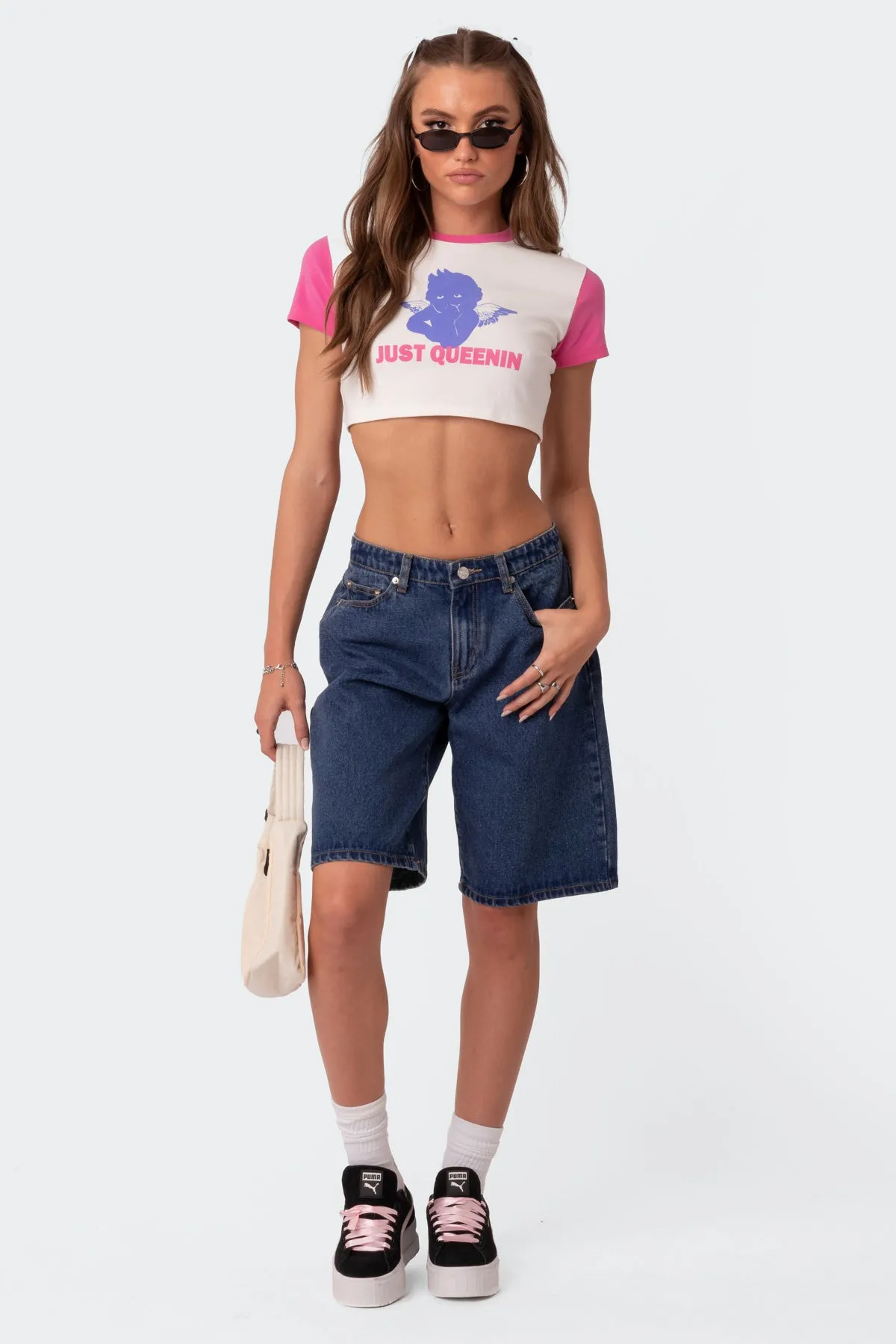 Queenin Cropped T Shirt sold by Edikted product image thumbnail 2