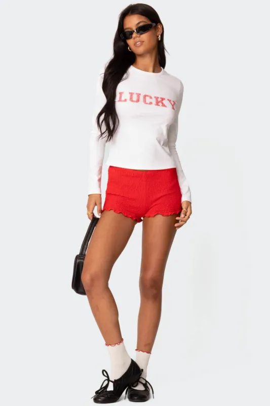 Get Lucky Long Sleeve T Shirt sold by Edikted
