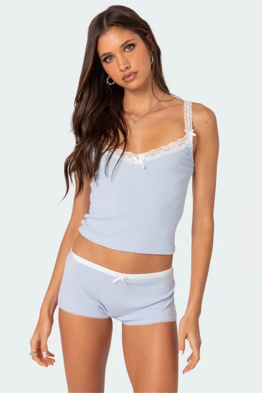 Mariana Pointelle Tank Top sold by Edikted