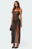 Sheer Micro Sequin Slitted Maxi Dress sold by Edikted