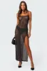 Sheer Micro Sequin Slitted Maxi Dress sold by Edikted