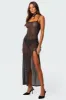 Sheer Micro Sequin Slitted Maxi Dress sold by Edikted