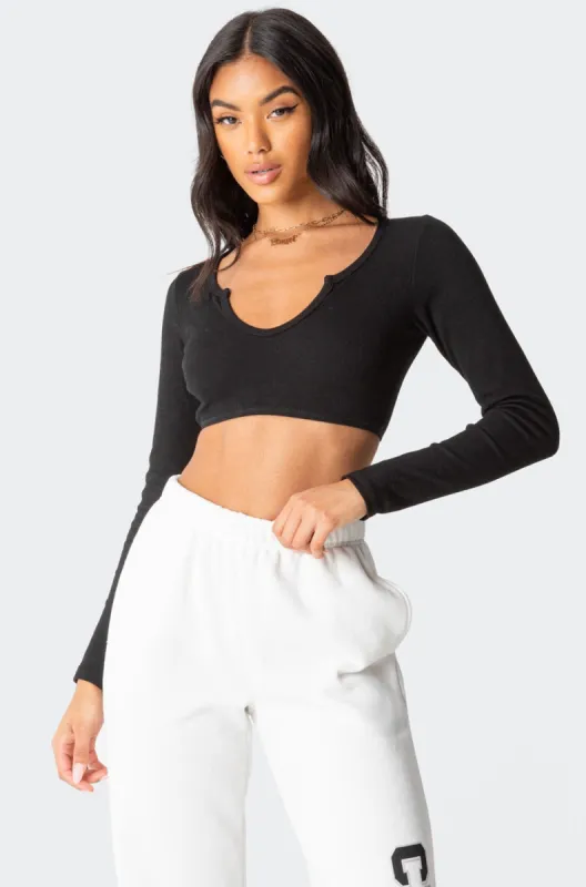 Romance Ribbed Crop Top sold by Edikted