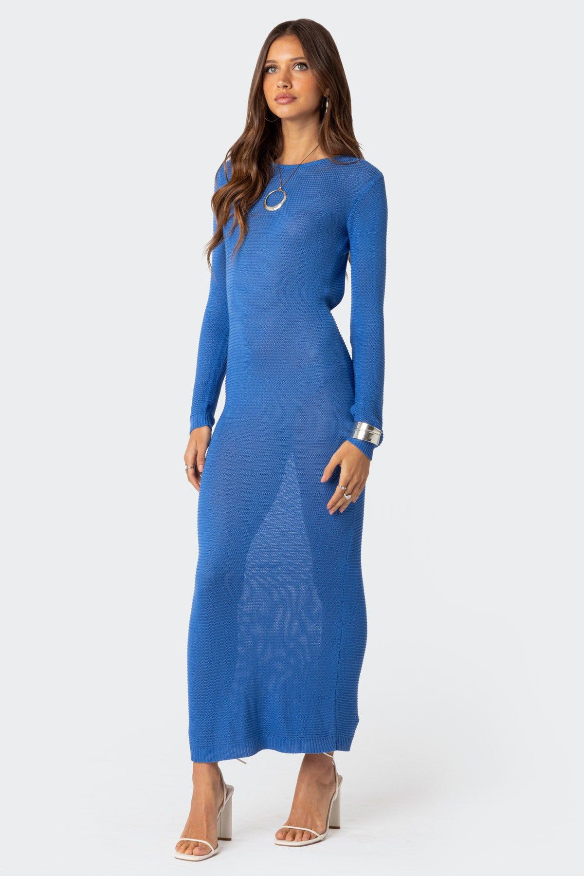 London Knitted Open Back Maxi Dress sold by Edikted product image thumbnail 3