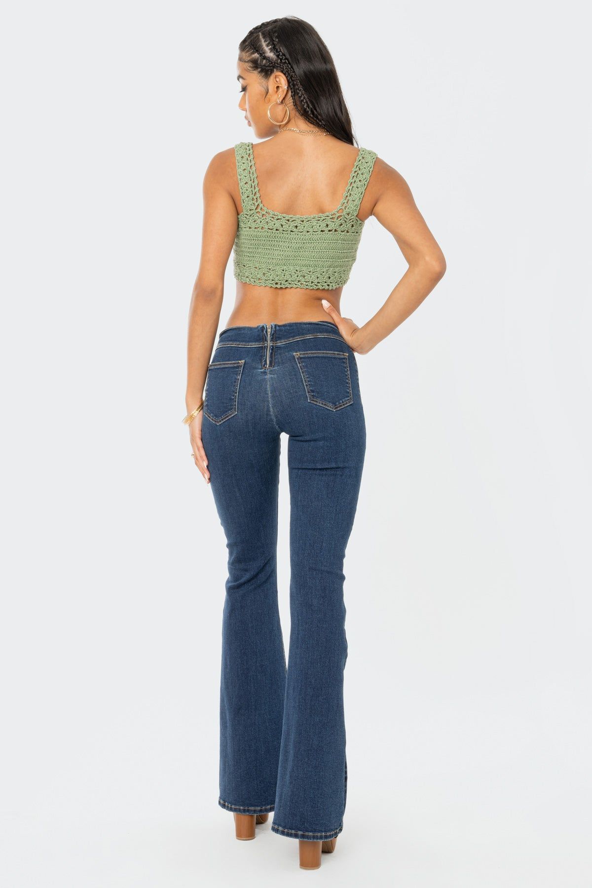 Gini Lace-Up Flared Jeans sold by Edikted product image thumbnail 6