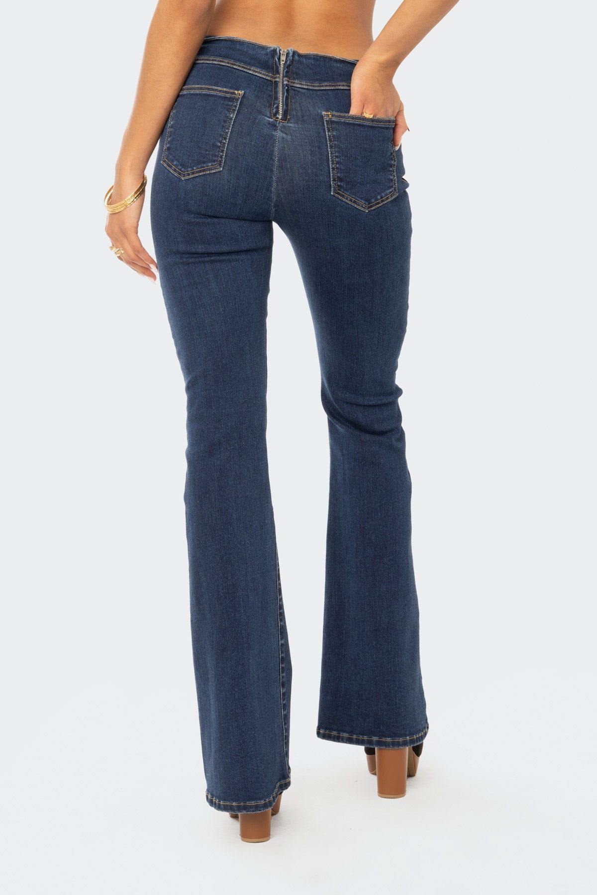 Gini Lace-Up Flared Jeans sold by Edikted product image thumbnail 7