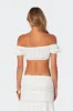 Skye Off Shoulder Eyelet Crop Top sold by Edikted