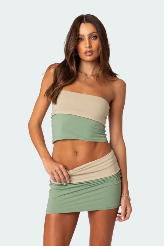 Reversible Fold Over Tube Top sold by Edikted