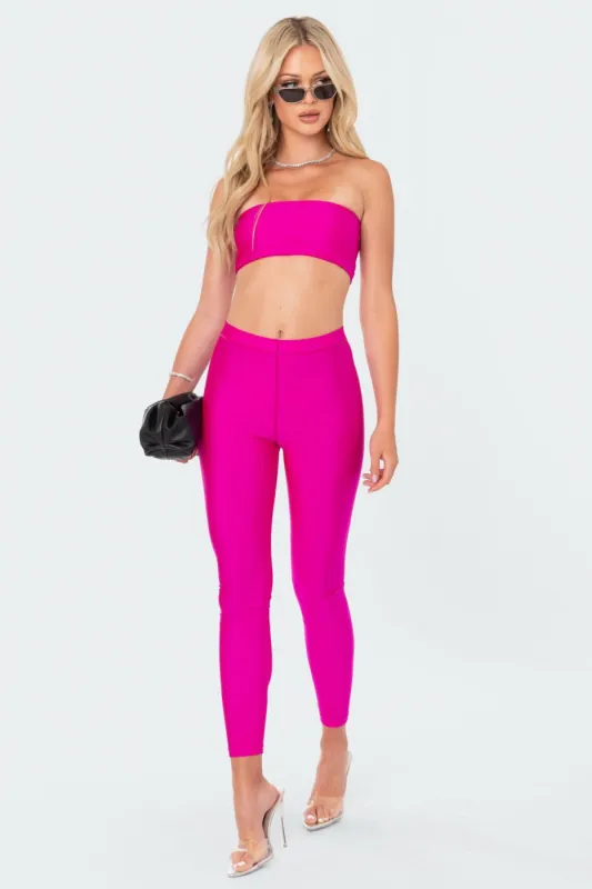 Daphne Shiny Bandeau Top sold by Edikted