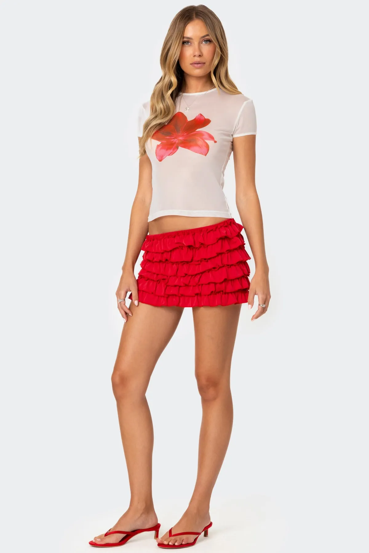 Constance Ruffled Mini Skirt sold by Edikted product image thumbnail 3
