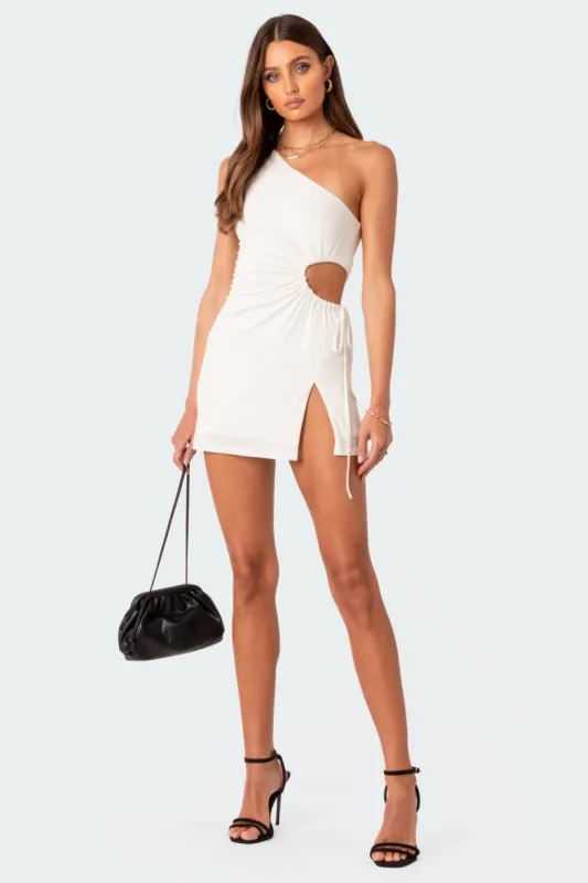 Cut Out Slitted Micro Dress sold by Edikted
