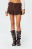 Dev Ruffle Linen Look Mini Skirt sold by Edikted