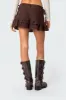 Dev Ruffle Linen Look Mini Skirt sold by Edikted