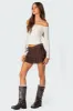 Dev Ruffle Linen Look Mini Skirt sold by Edikted
