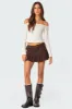 Dev Ruffle Linen Look Mini Skirt sold by Edikted