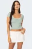 Cinched Lace Trim Top sold by Edikted