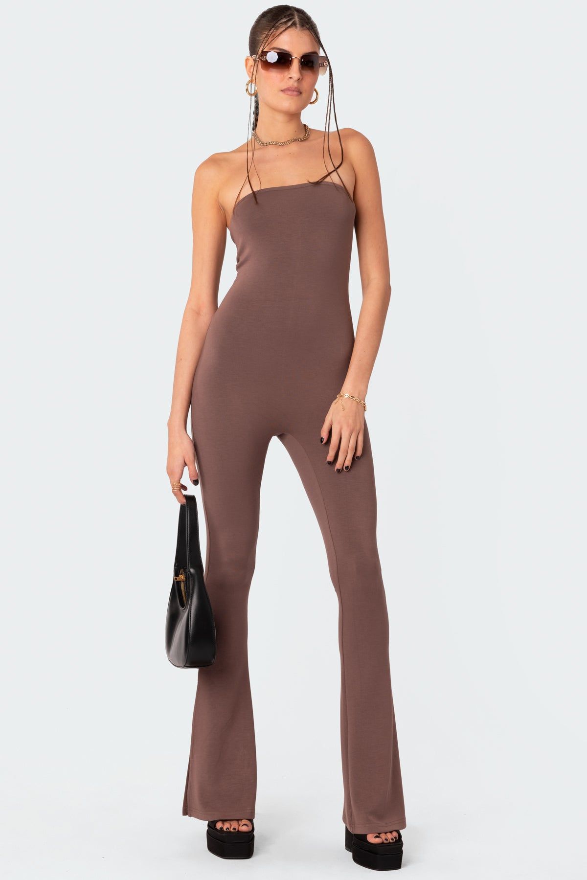 Melina Side Slits Flared Jumpsuit sold by Edikted product image thumbnail 5