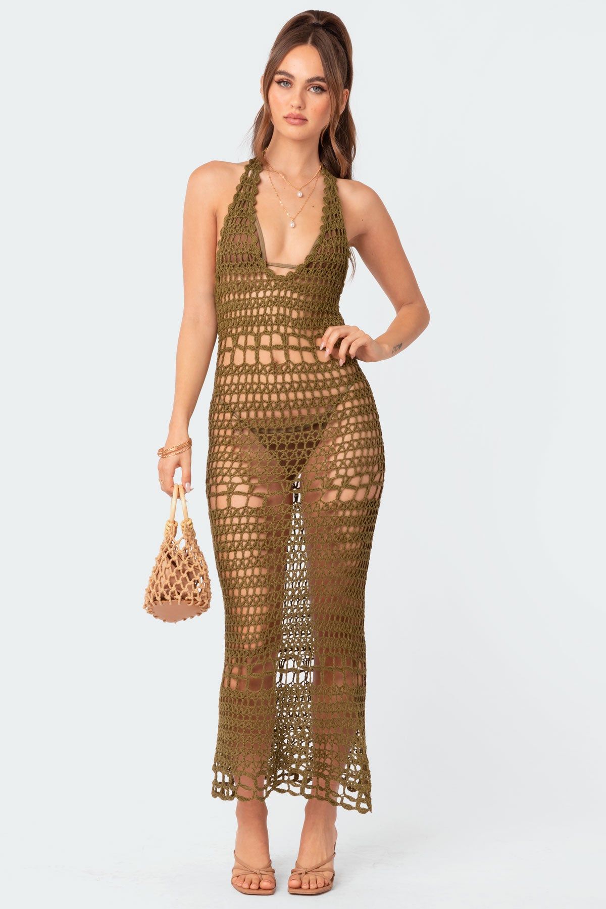 Tahoe Open Back Crochet Maxi Dress sold by Edikted product image thumbnail 5