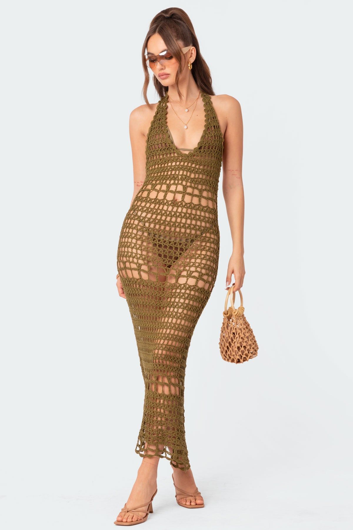 Tahoe Open Back Crochet Maxi Dress sold by Edikted