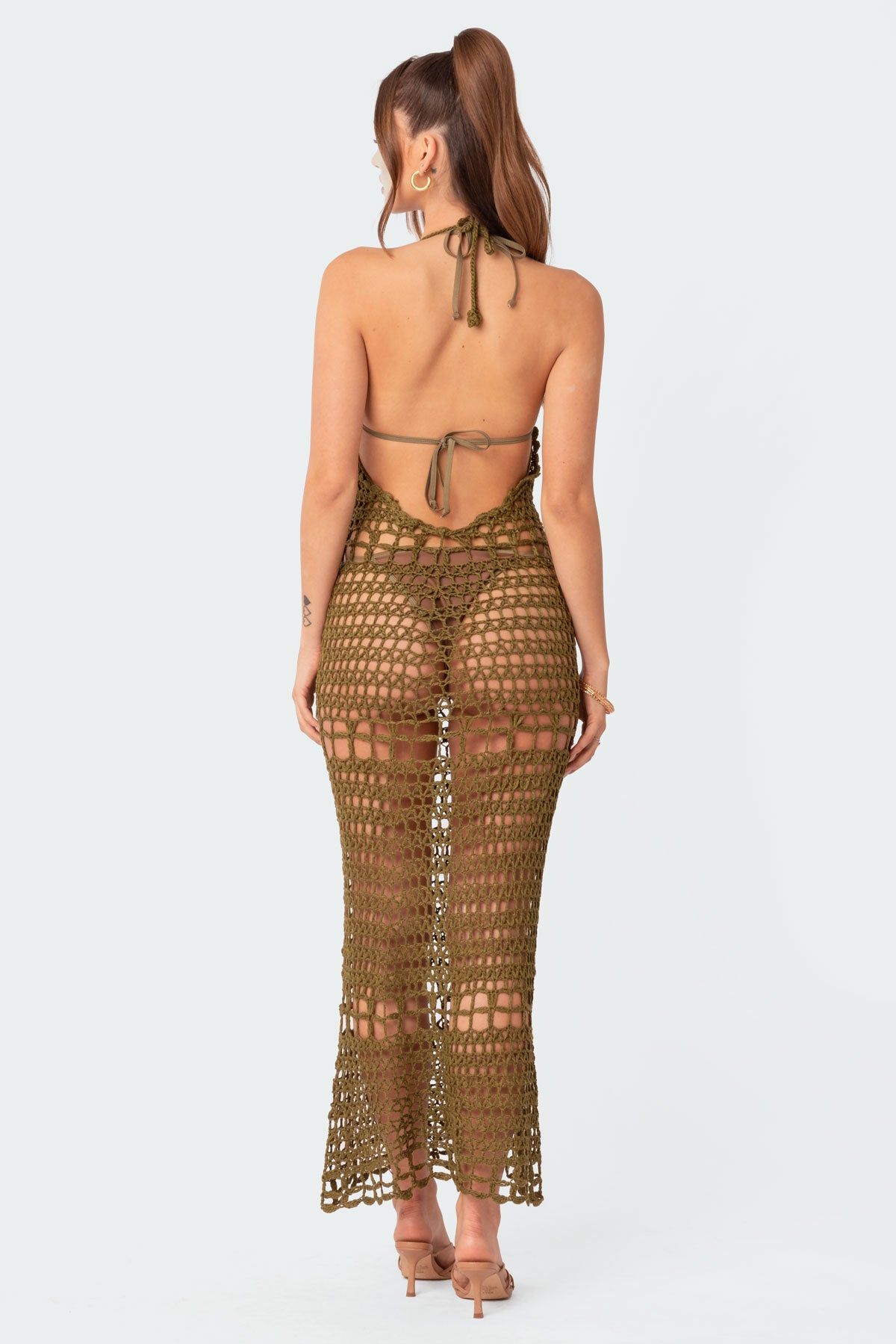 Tahoe Open Back Crochet Maxi Dress sold by Edikted product image thumbnail 4