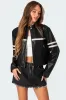 Rockstar Oversized Faux Leather Jacket sold by Edikted