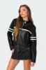 Rockstar Oversized Faux Leather Jacket sold by Edikted