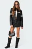 Rockstar Oversized Faux Leather Jacket sold by Edikted