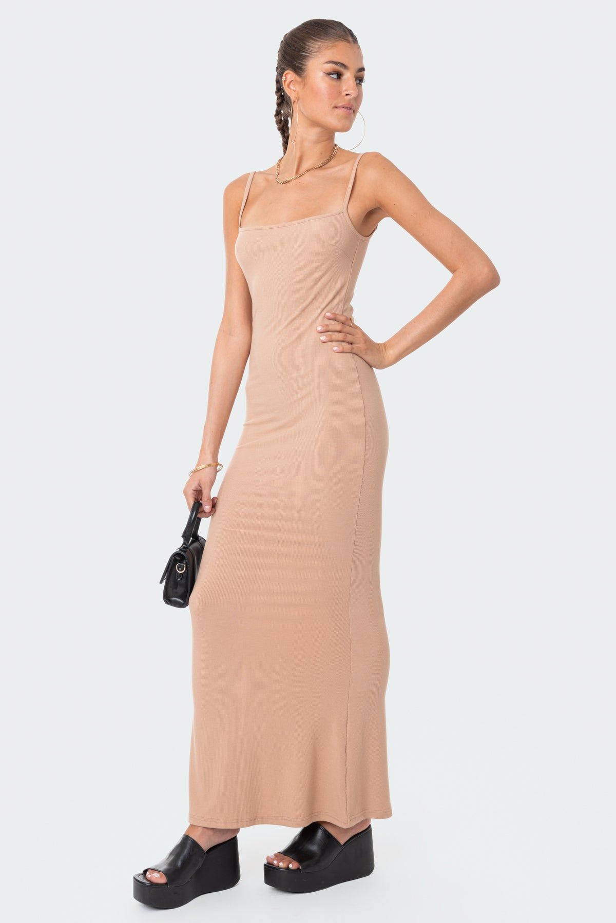 Bianca Ribbed Maxi Dress sold by Edikted product image thumbnail 4