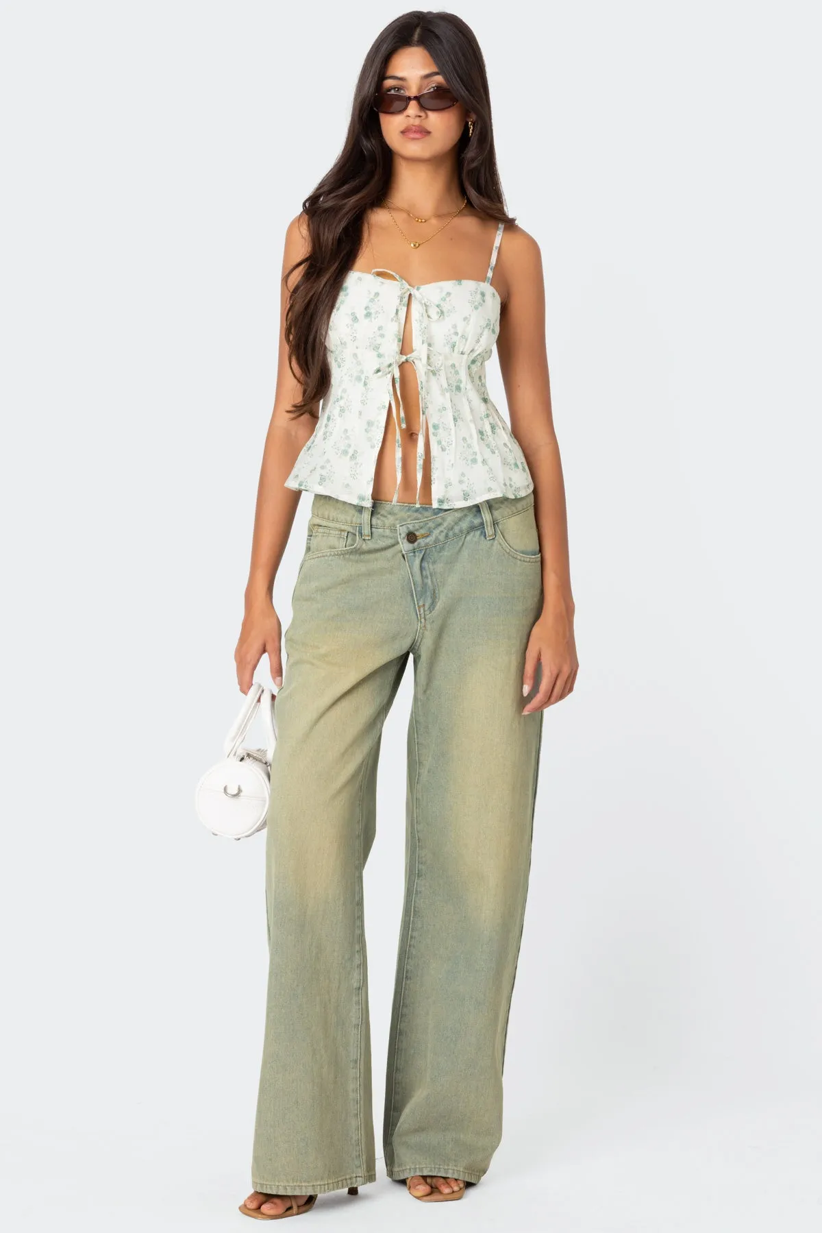 Malmo Printed Tie Front Top sold by Edikted product image thumbnail 2