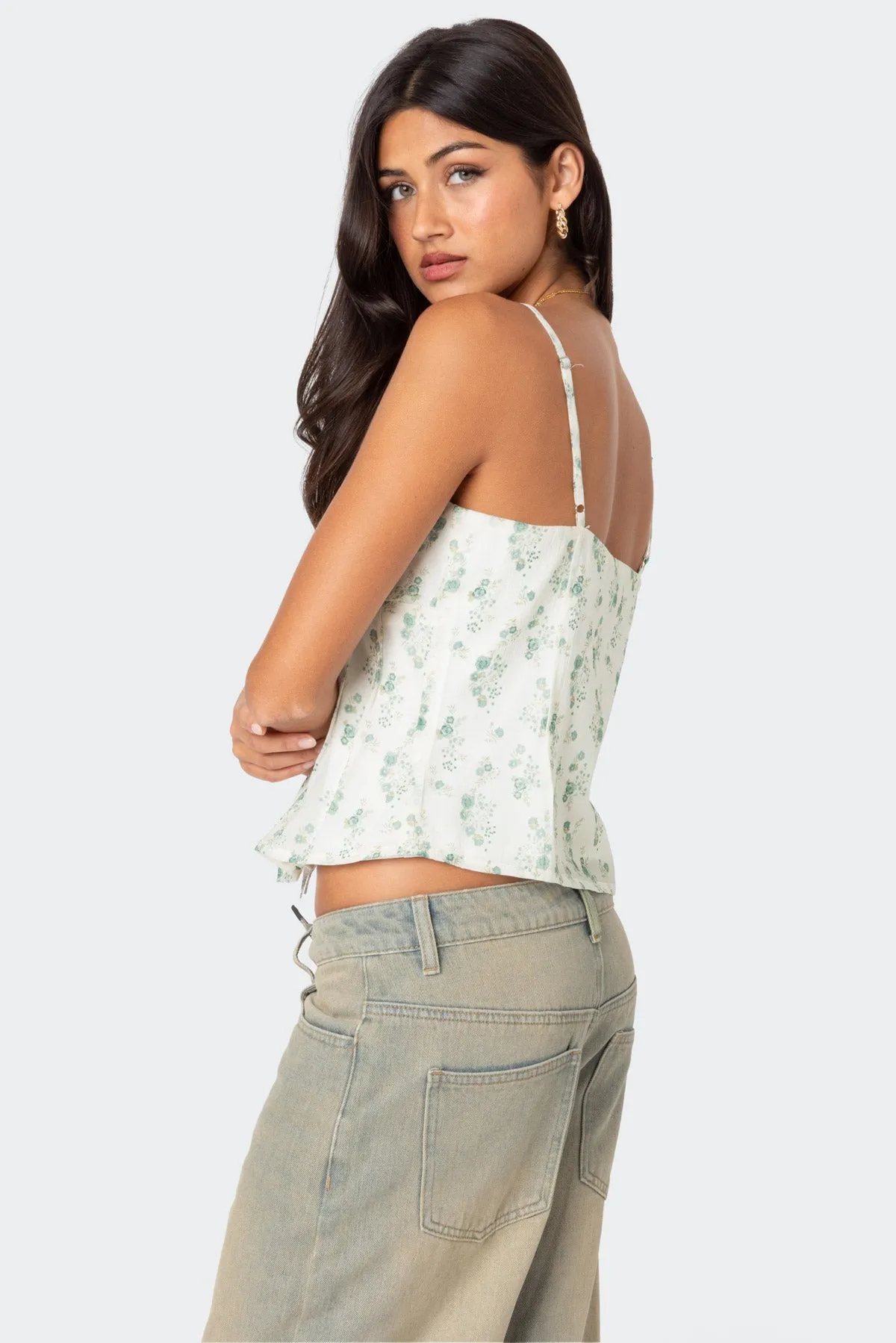 Malmo Printed Tie Front Top sold by Edikted product image thumbnail 5