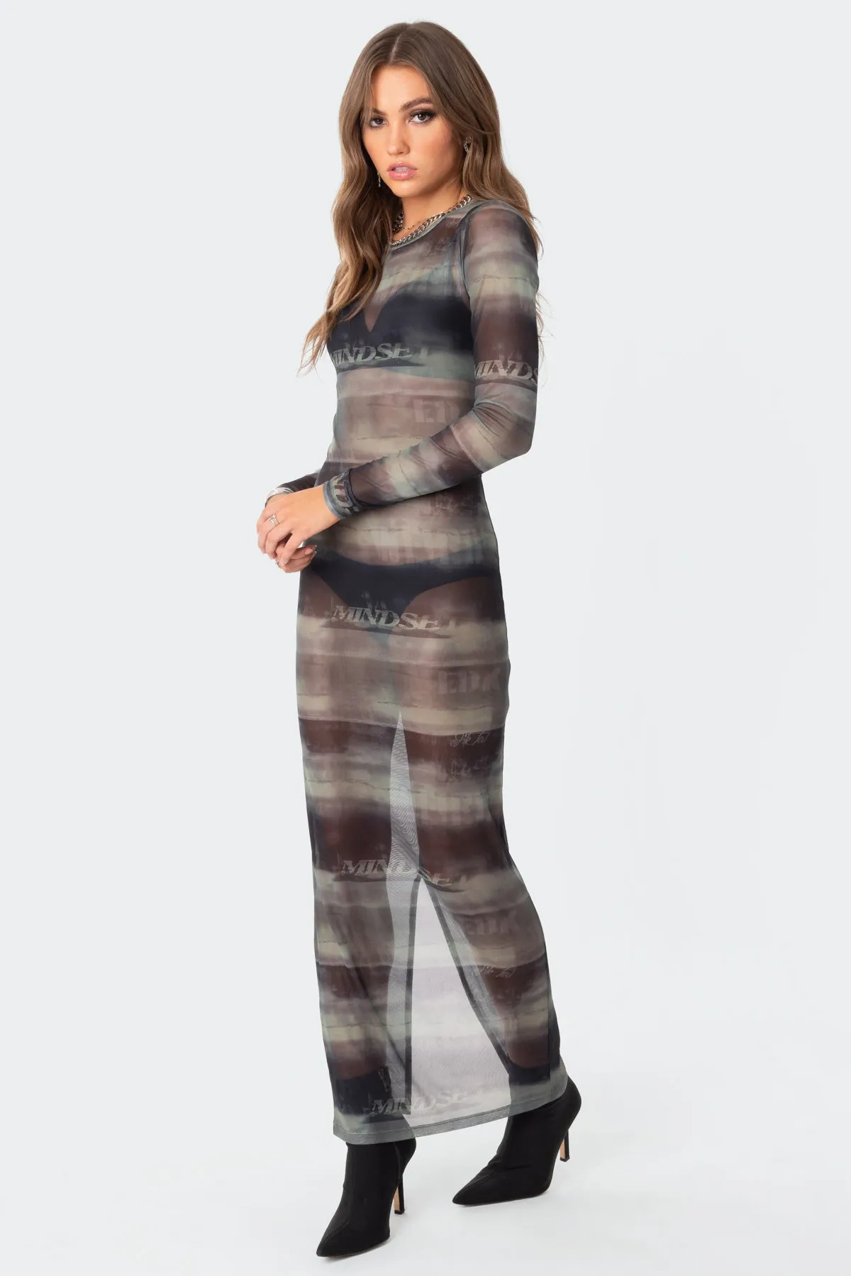 Mindful Sheer Mesh Maxi Dress sold by Edikted product image thumbnail 2