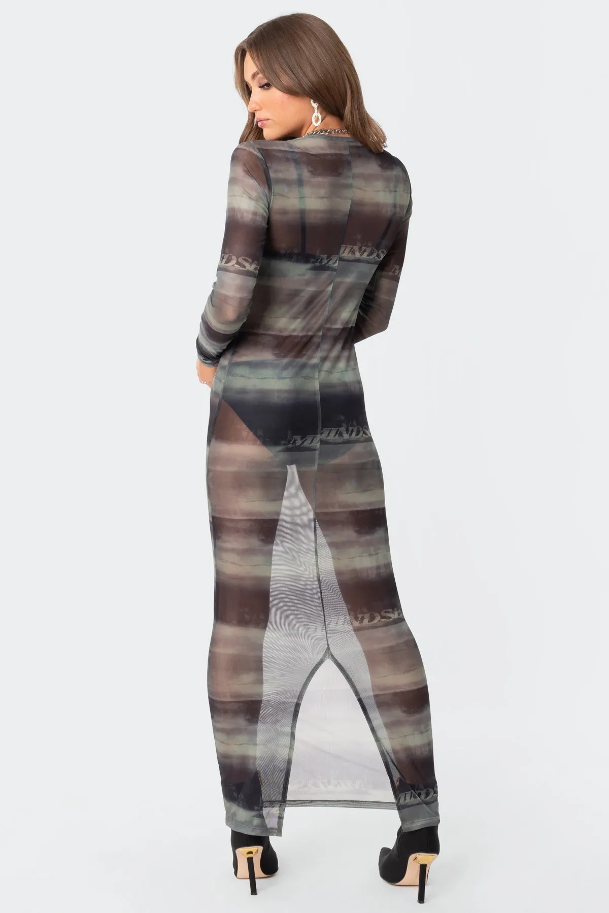 Mindful Sheer Mesh Maxi Dress sold by Edikted product image thumbnail 4