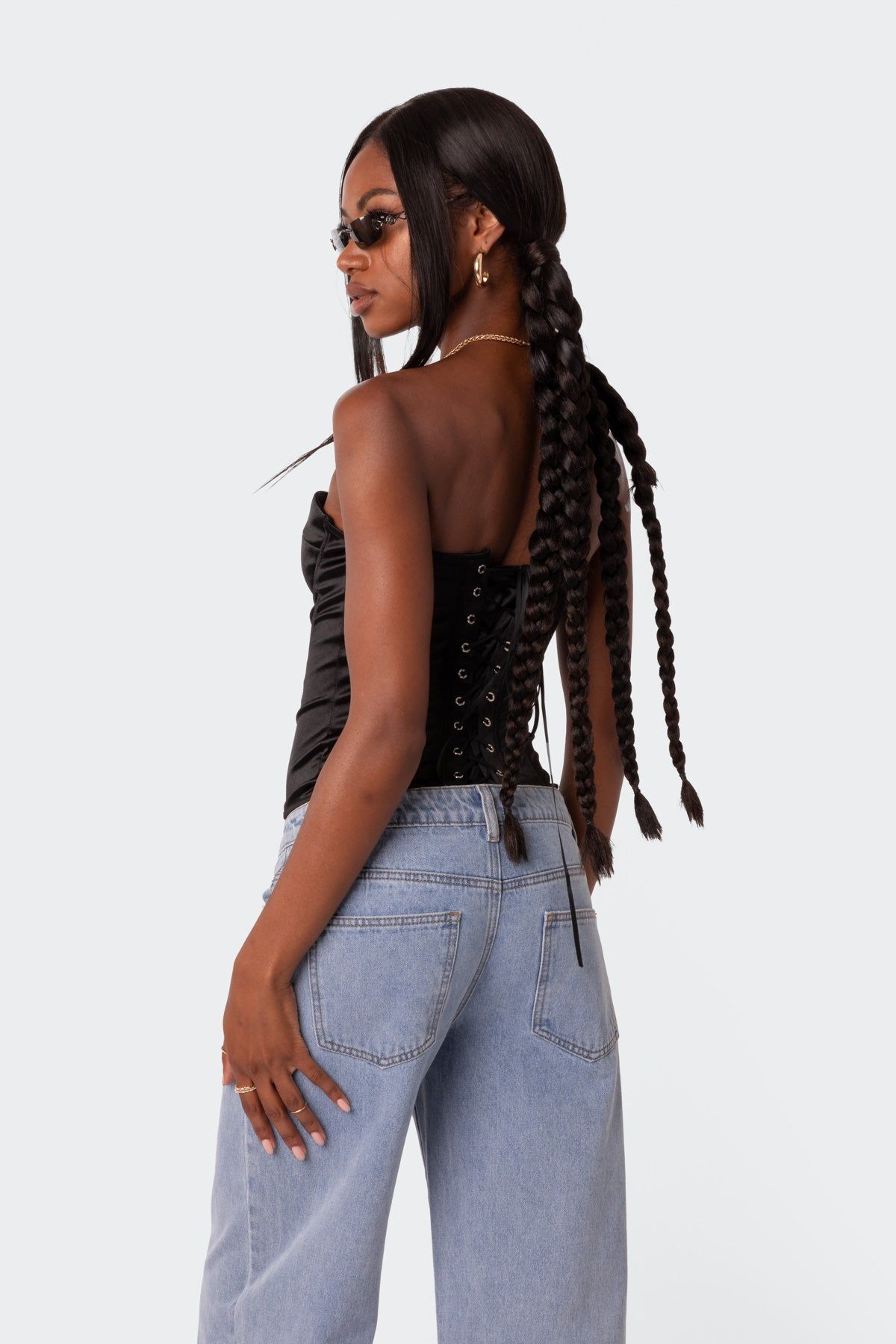 Sweetie Lace Up Satin Cupped Corset sold by Edikted product image thumbnail 4